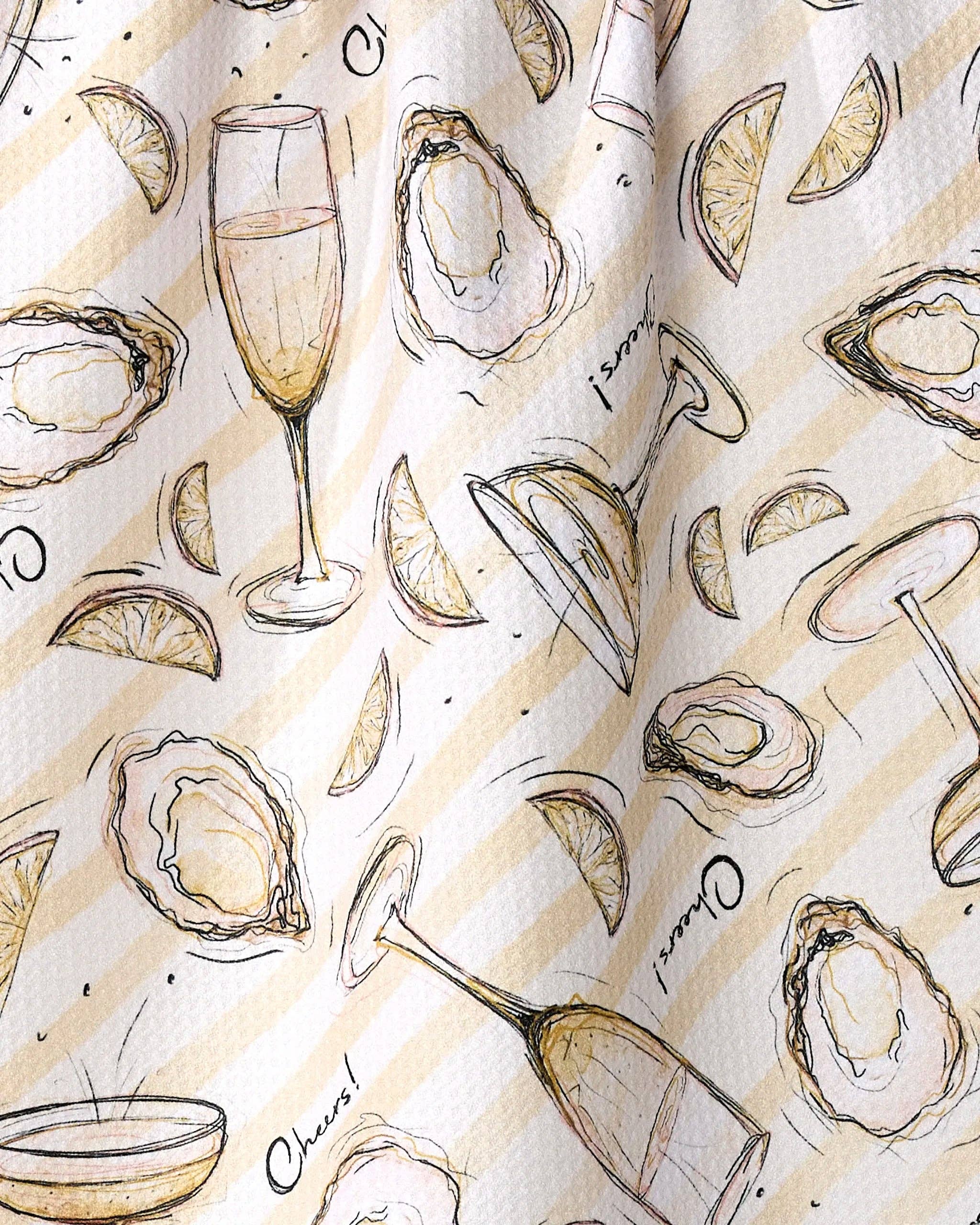 Tea Towel - Oysters and Champagne