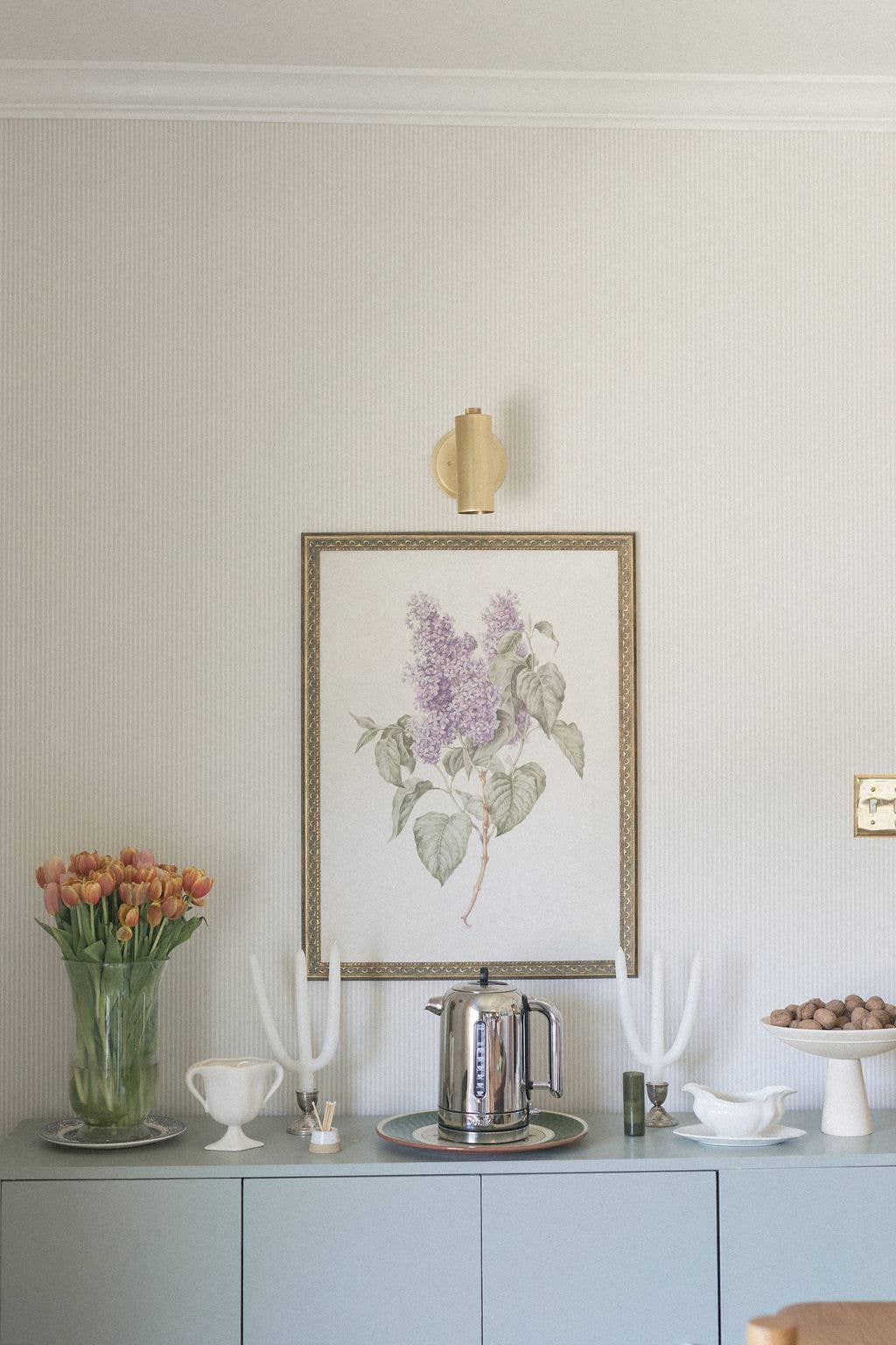 Lilac Branch Framed Antique Art - 5x7