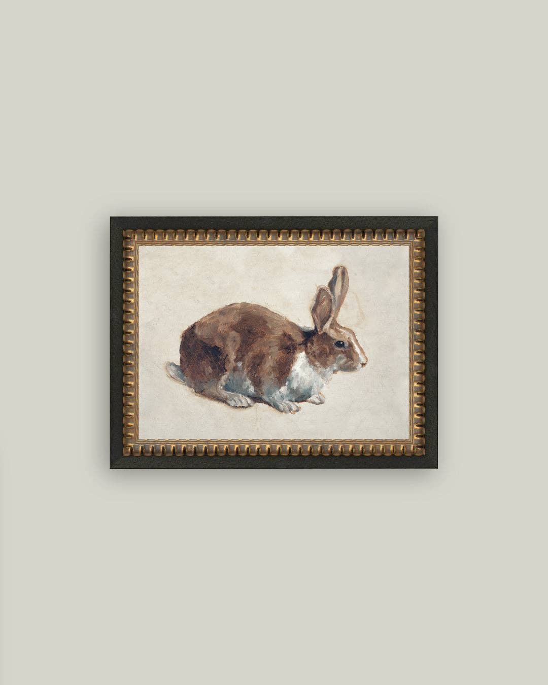 Rabbit Framed Antique Art - 7x5
