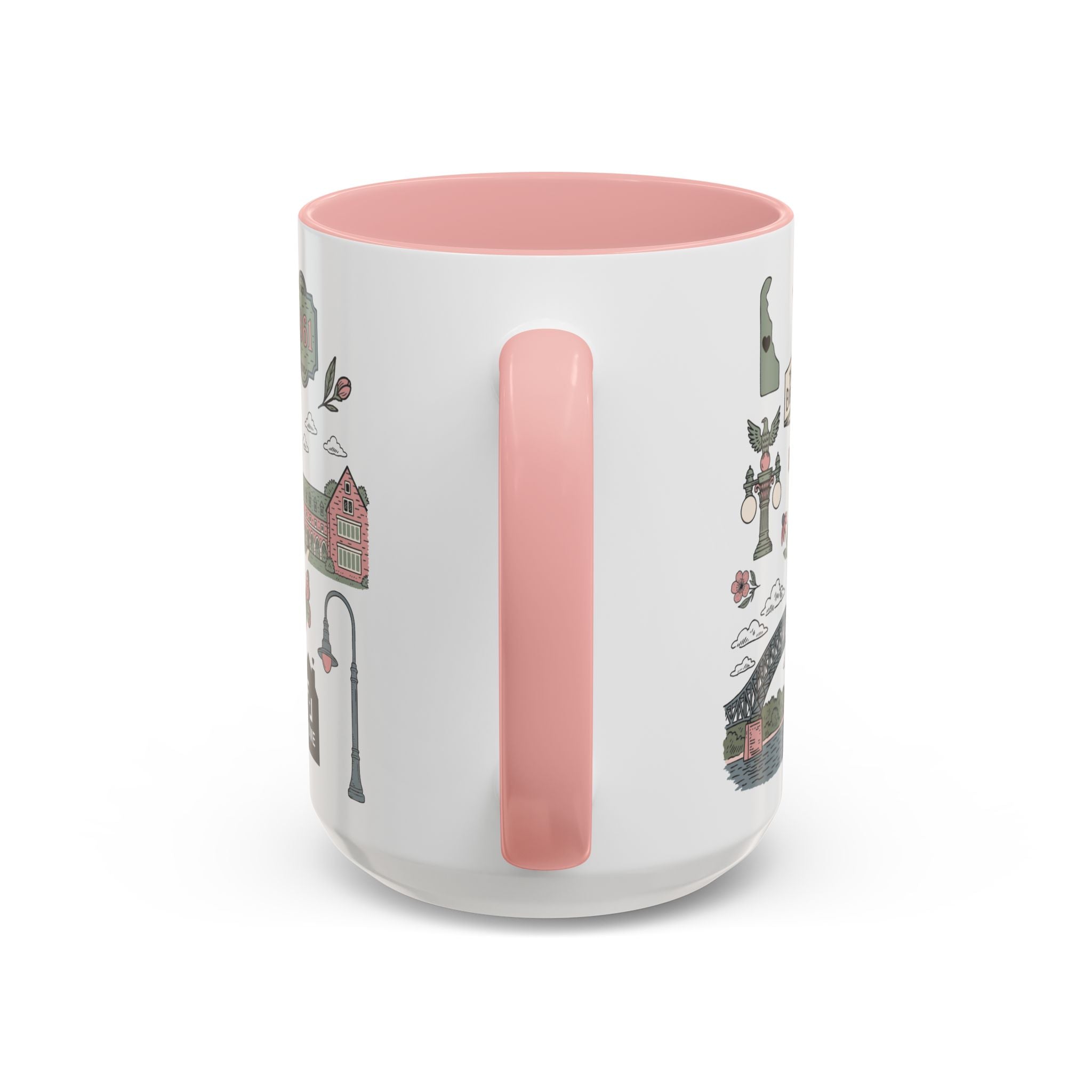Middletown Delaware Ceramic Pink Accent Mug – 15oz