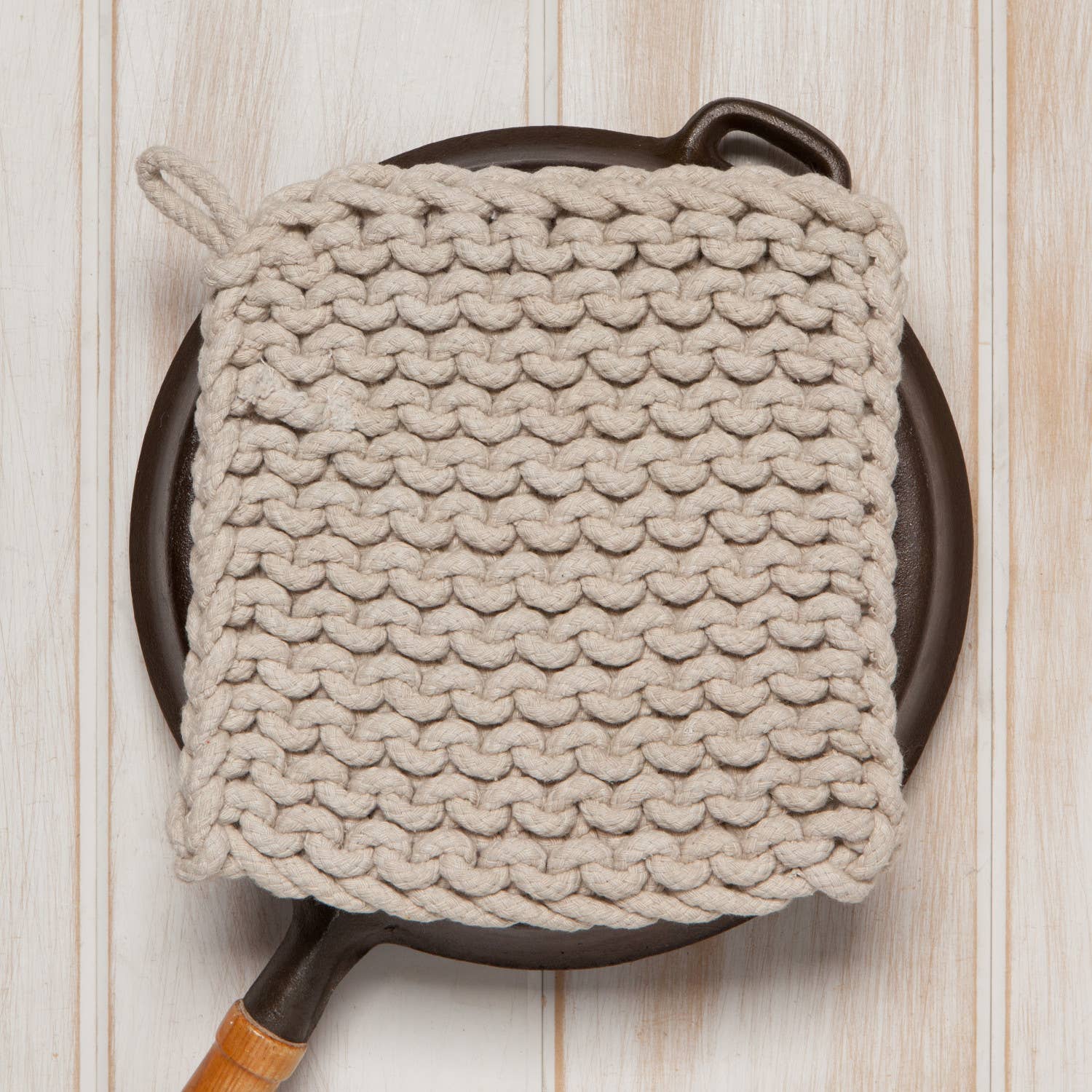 Knit Potholder - Dove Gray