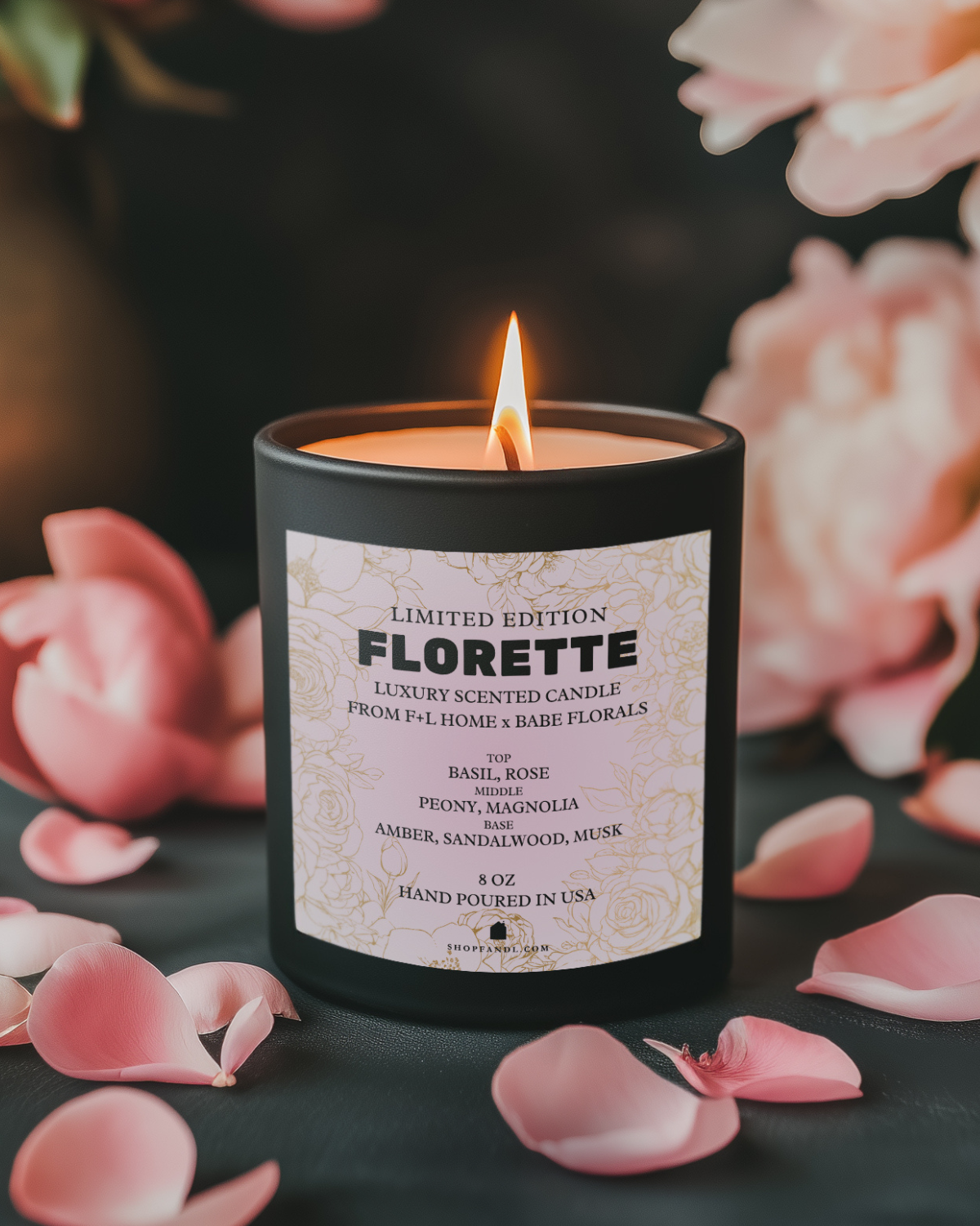Limited Edition Florette 8oz Soy Luxury Candle from F+L Home