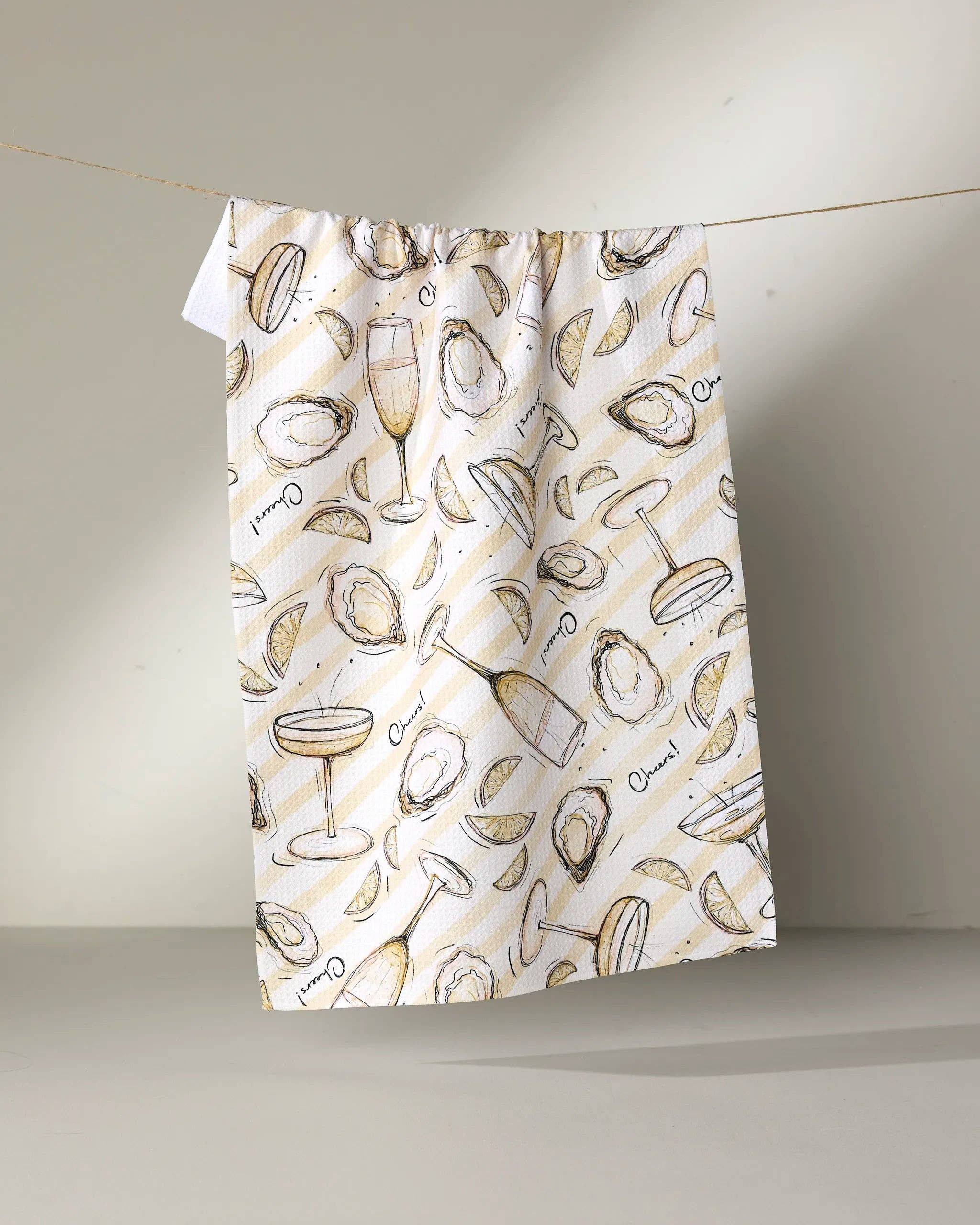 Tea Towel - Oysters and Champagne