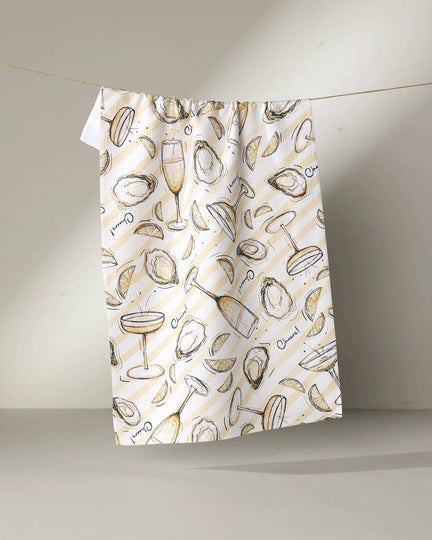 Tea Towel - Oysters and Champagne