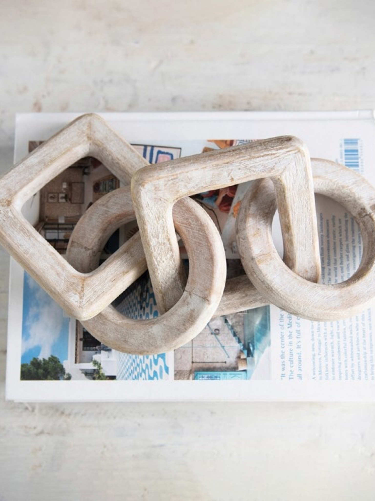 Wood Chain Decor - Whitewashed