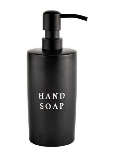 The Stoneware Hand Soap Dispenser - Black features 